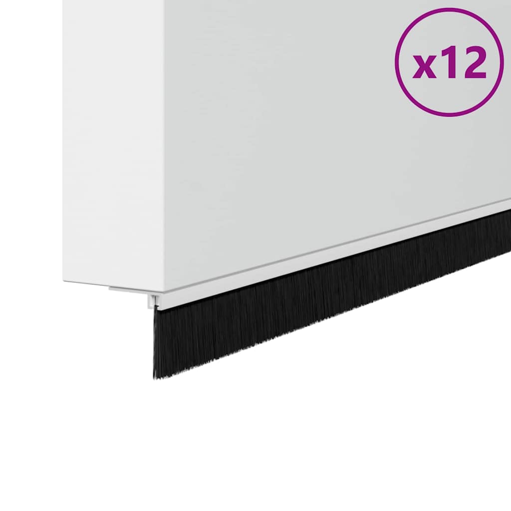 vidaXL Σφραγίδες πόρτας με βούρτσες που προσαρτώνται 12 pcs Λευκό