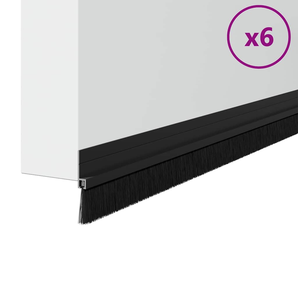 vidaXL Αυτοκόλλητες σφραγίδες πόρτας 6 pcs Μαύρο 100 cm