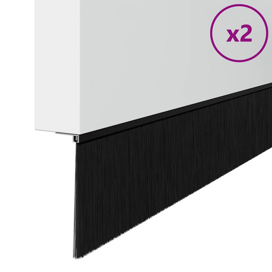 vidaXL Αυτοκόλλητες σφραγίδες πόρτας 2 pcs Μαύρο 100 cm