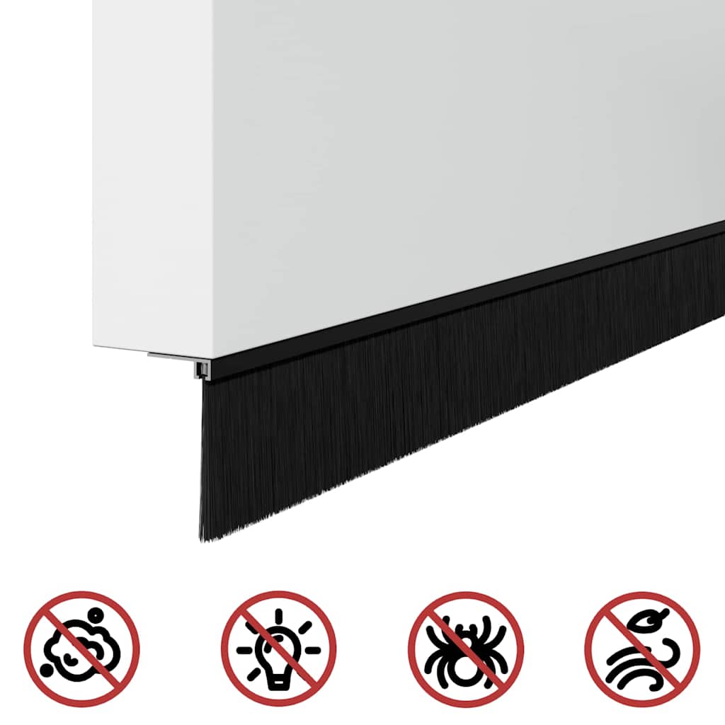 vidaXL Αυτοκόλλητες σφραγίδες πόρτας 6 pcs Μαύρο 100 cm