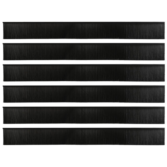 vidaXL Αυτοκόλλητες σφραγίδες πόρτας 6 pcs Μαύρο 100 cm