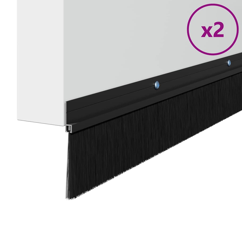 vidaXL Σφραγίδες πόρτας με βούρτσες που προσαρτώνται 2 pcs Μαύρο