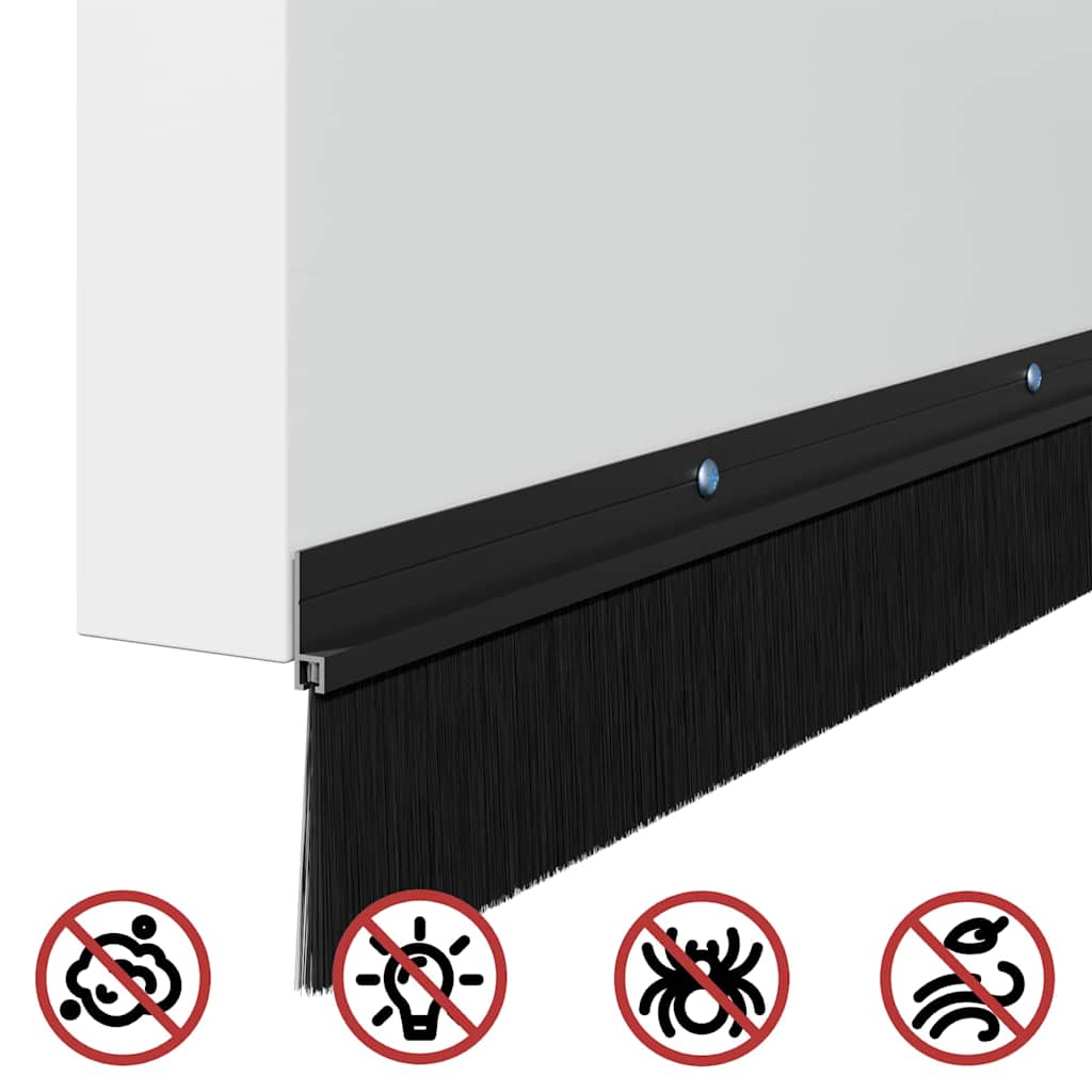 vidaXL Σφραγίδες πόρτας με βούρτσες που προσαρτώνται 6 pcs Μαύρο