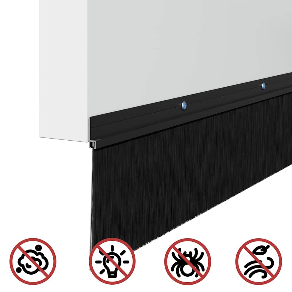 vidaXL Σφραγίδες πόρτας με βούρτσες που προσαρτώνται 6 pcs Μαύρο