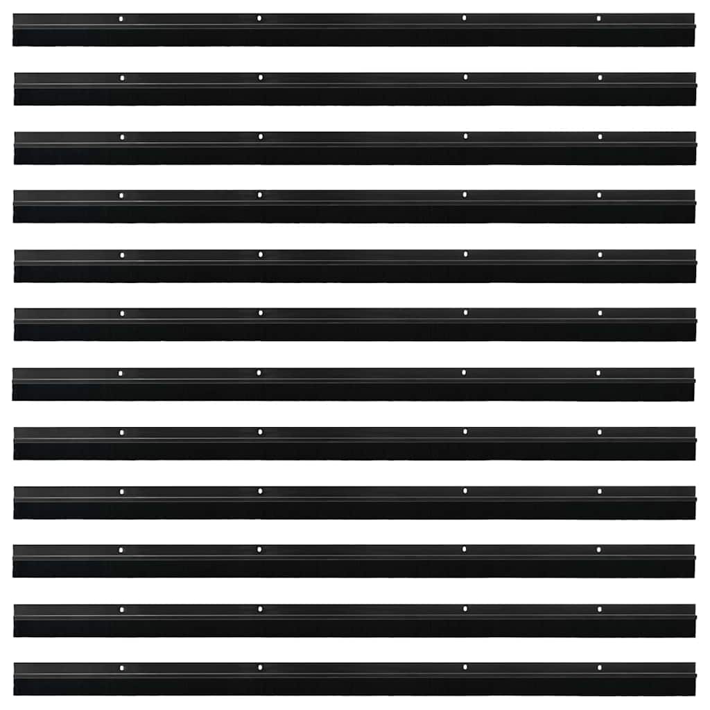 vidaXL Σφραγίδες πόρτας με βούρτσες που προσαρτώνται 12 pcs Μαύρο