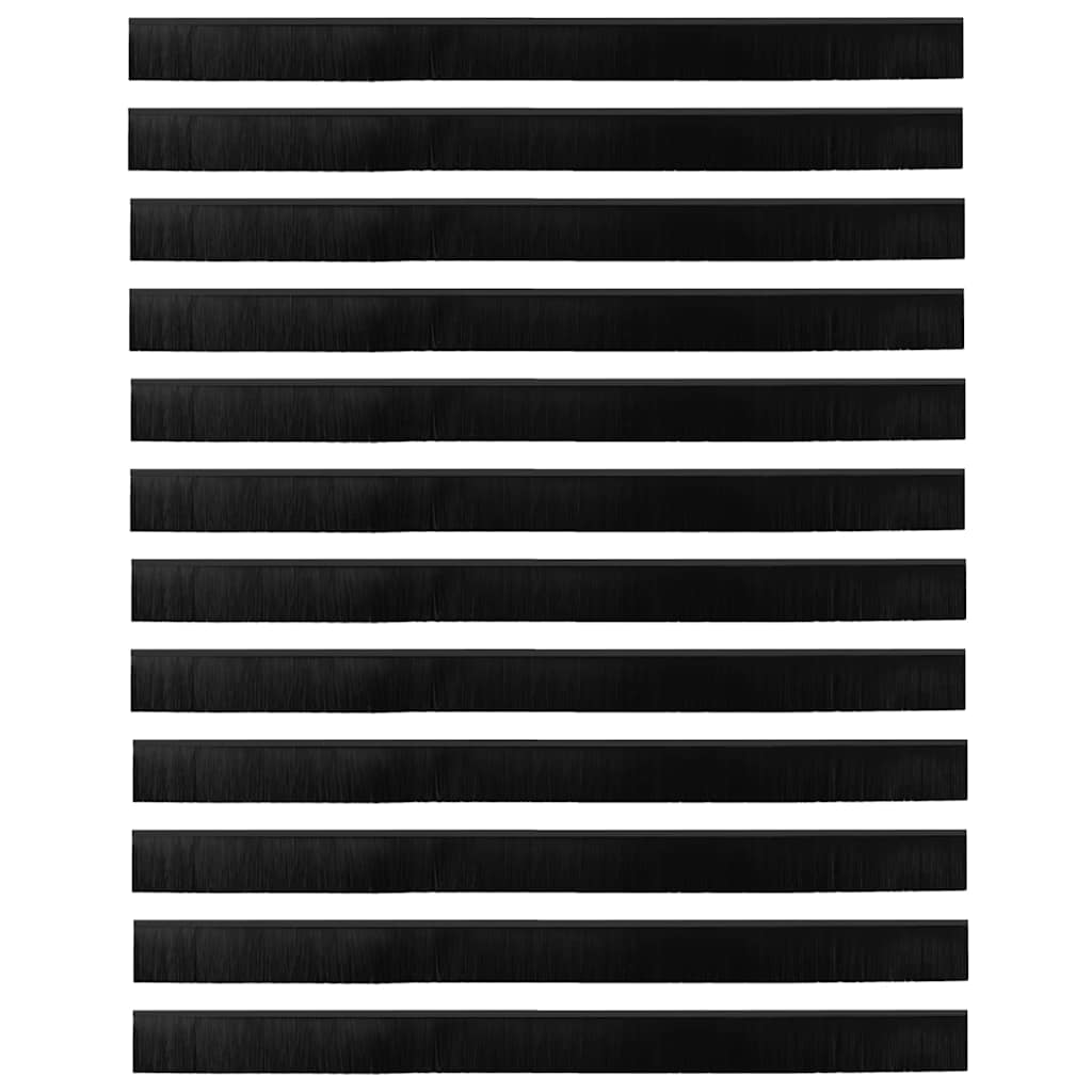 vidaXL Σφραγίδες πόρτας με βούρτσες που προσαρτώνται 12 pcs Μαύρο