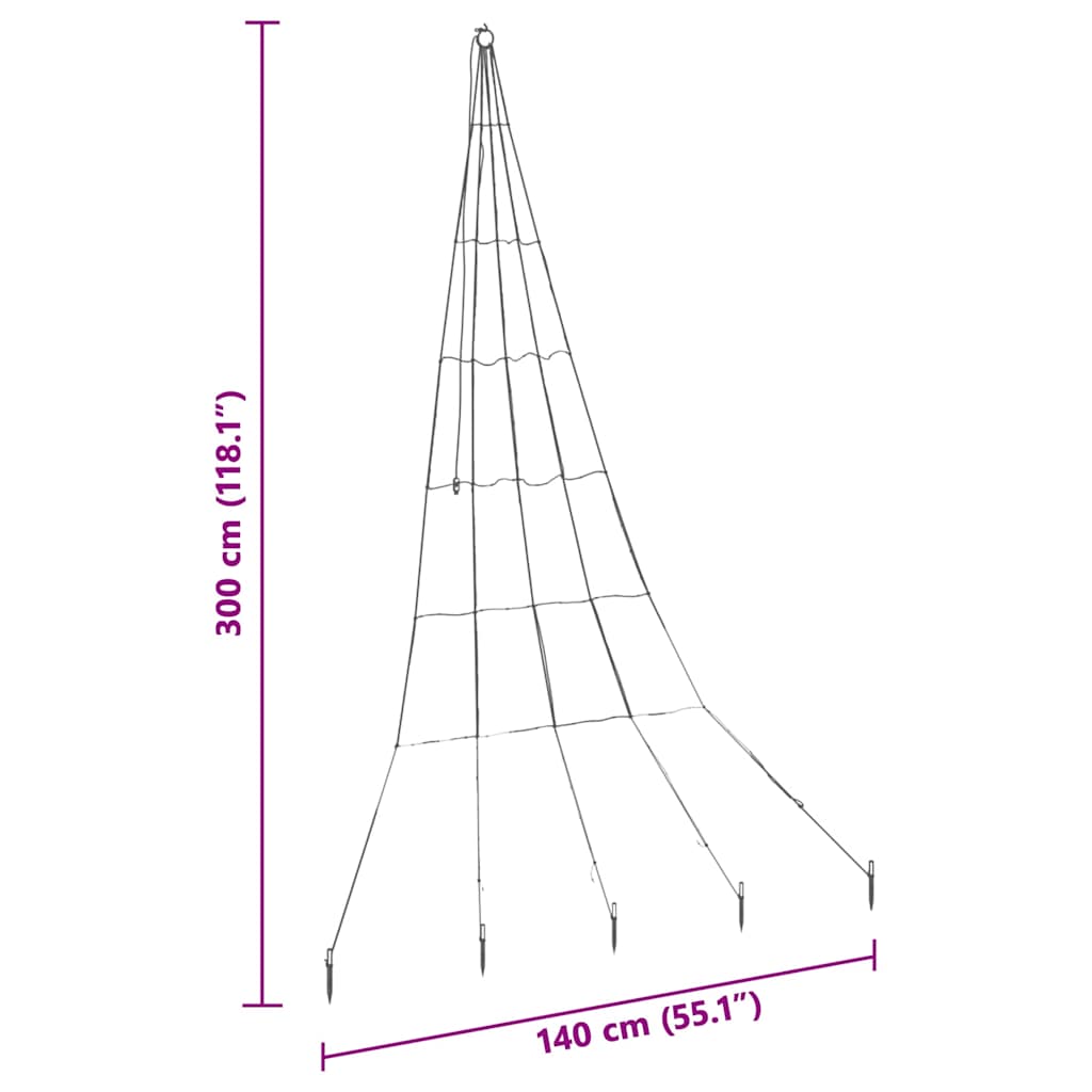 vidaXL LED Χριστουγεννιάτικο Δέντρο Θερμό λευκό 511 εκ Μέταλλο