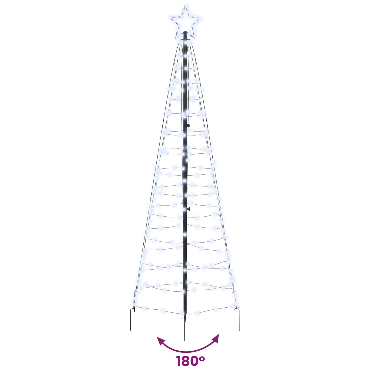 vidaXL LED Χριστουγεννιάτικο Δέντρο 250 εκ. 390 LED Ψυχρό λευκό Ατσάλι