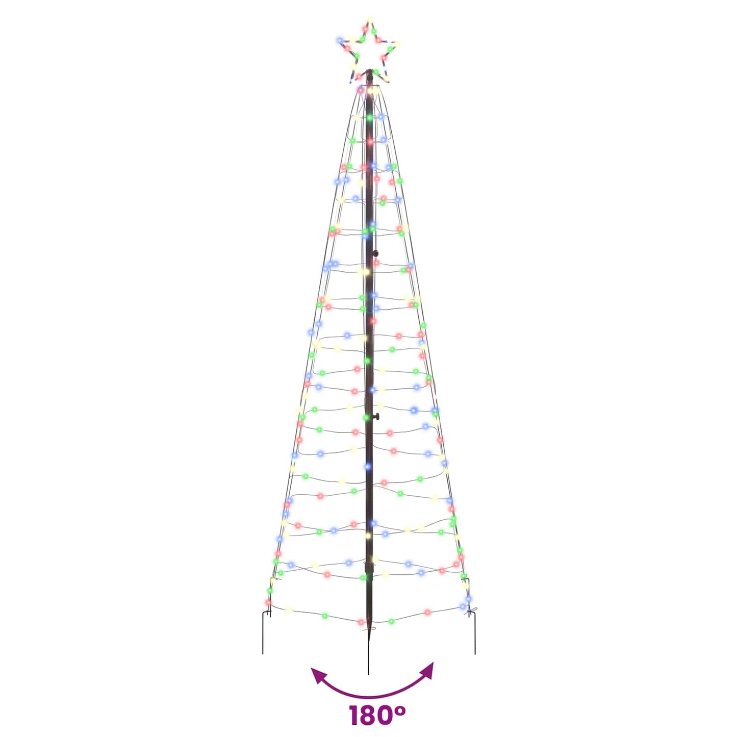 vidaXL LED Χριστουγεννιάτικο Δέντρο EKENAS 250 εκ. 390 LED Πολύχρωμο