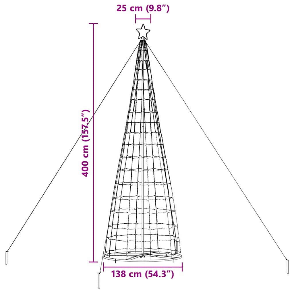 vidaXL LED Χριστουγεννιάτικο Δέντρο με 800 LED Μπλε 400 cm Σίδερο