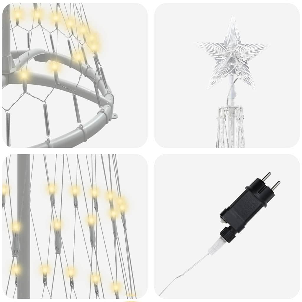 vidaXL LED Χριστουγεννιάτικο Δέντρο Θερμό λευκό 138.5 x 138.5 x 399 εκ