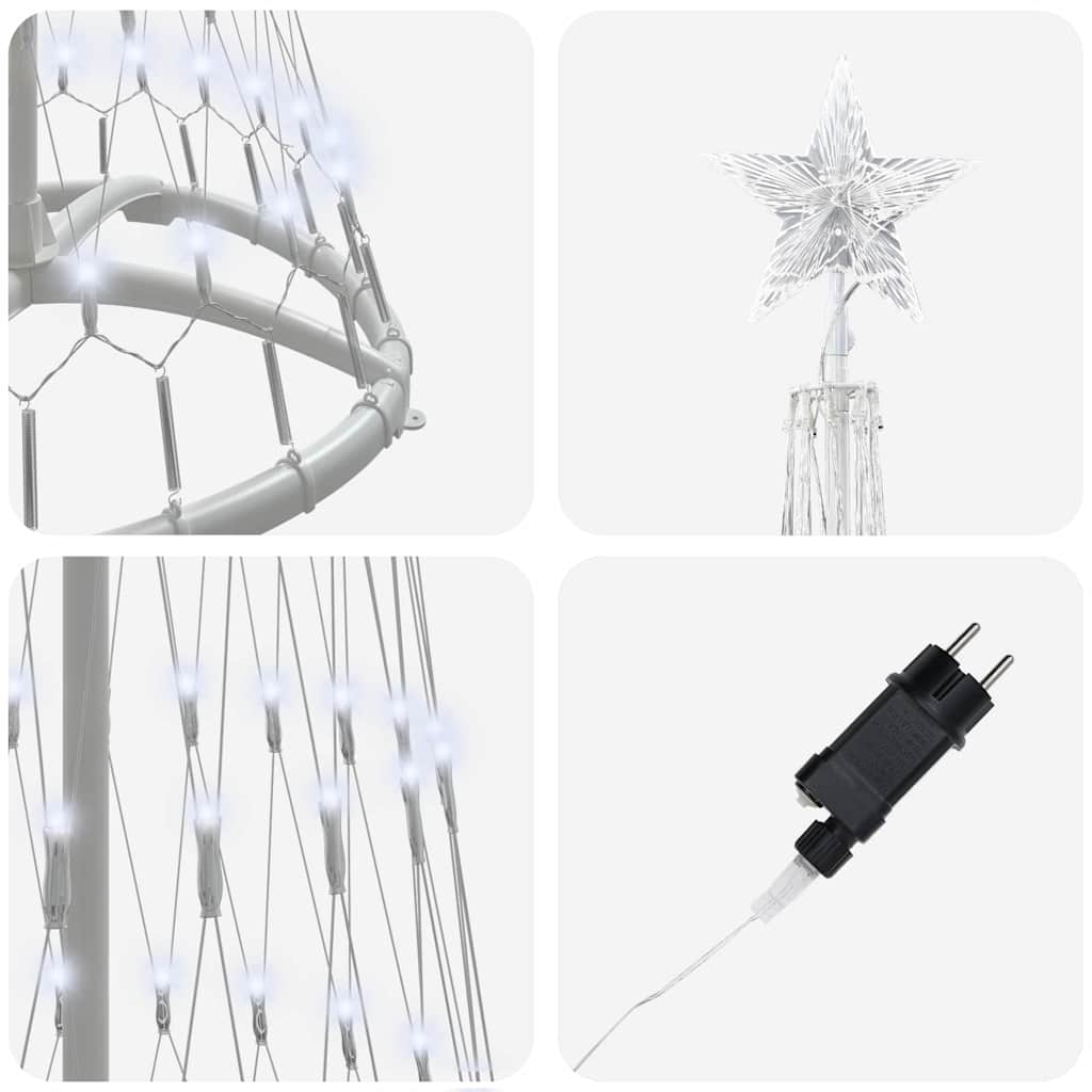 vidaXL LED Χριστουγεννιάτικο Δέντρο Ψυχρό λευκό 138.5 x 138.5 x 399 εκ