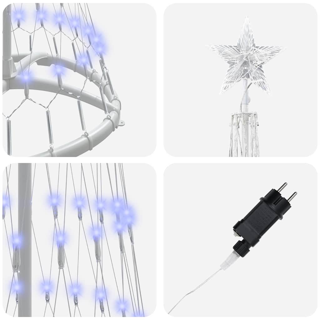 vidaXL LED Χριστουγεννιάτικο Δέντρο Μπλε 138.5 x 138.5 x 399 εκ