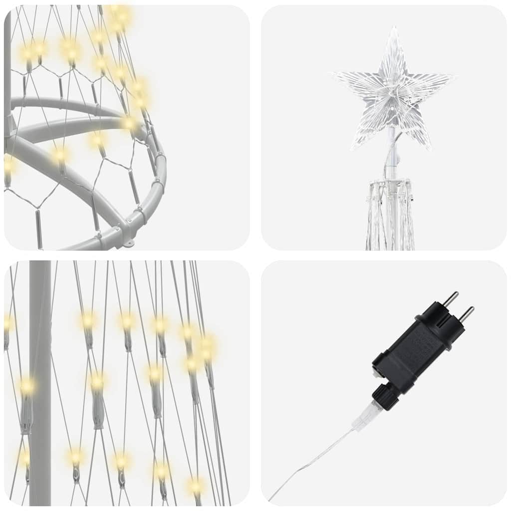 vidaXL LED Χριστουγεννιάτικο Δέντρο Θερμό λευκό 138.5 x 138.5 x 399 εκ