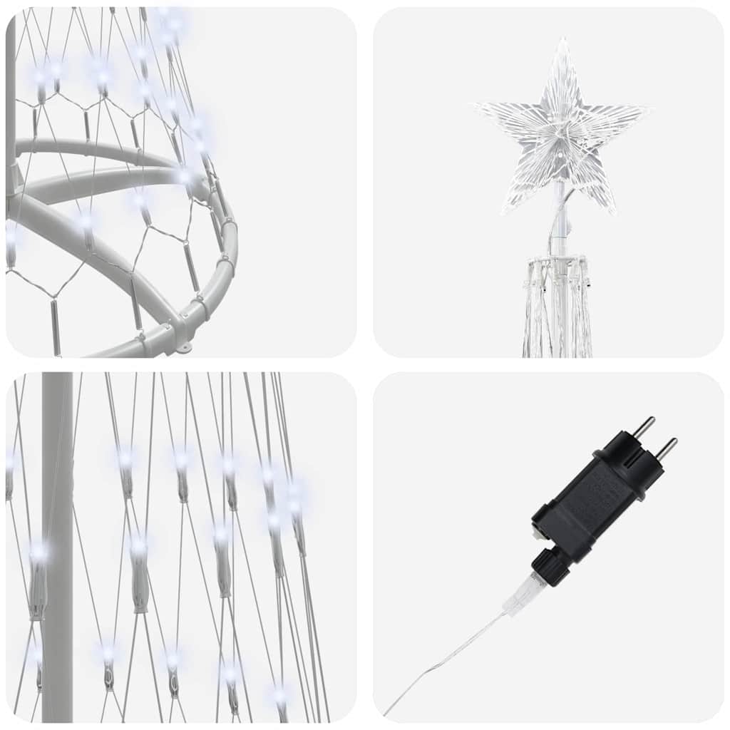 vidaXL LED Χριστουγεννιάτικο Δέντρο Ψυχρό λευκό 138.5 x 138.5 x 399 εκ