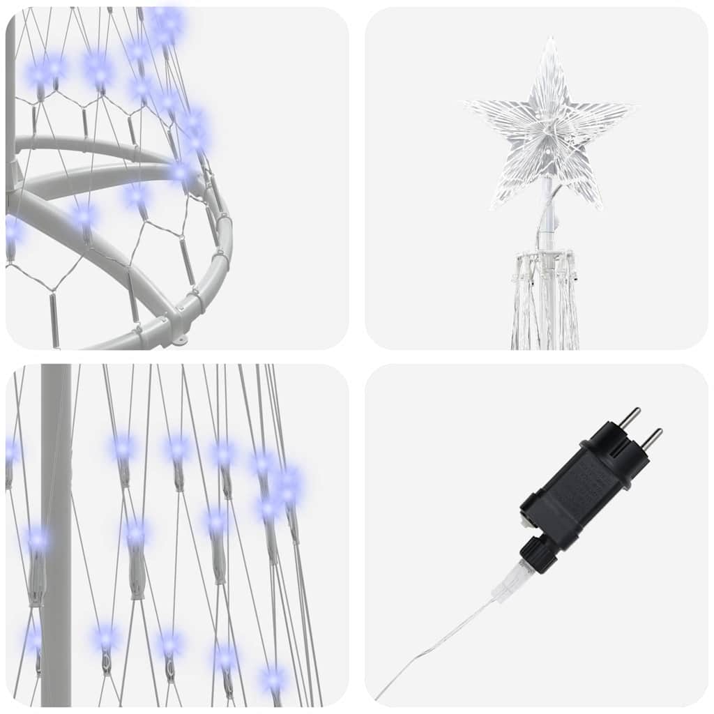 vidaXL LED Χριστουγεννιάτικο Δέντρο Μπλε 138.5 x 138.5 x 399 εκ