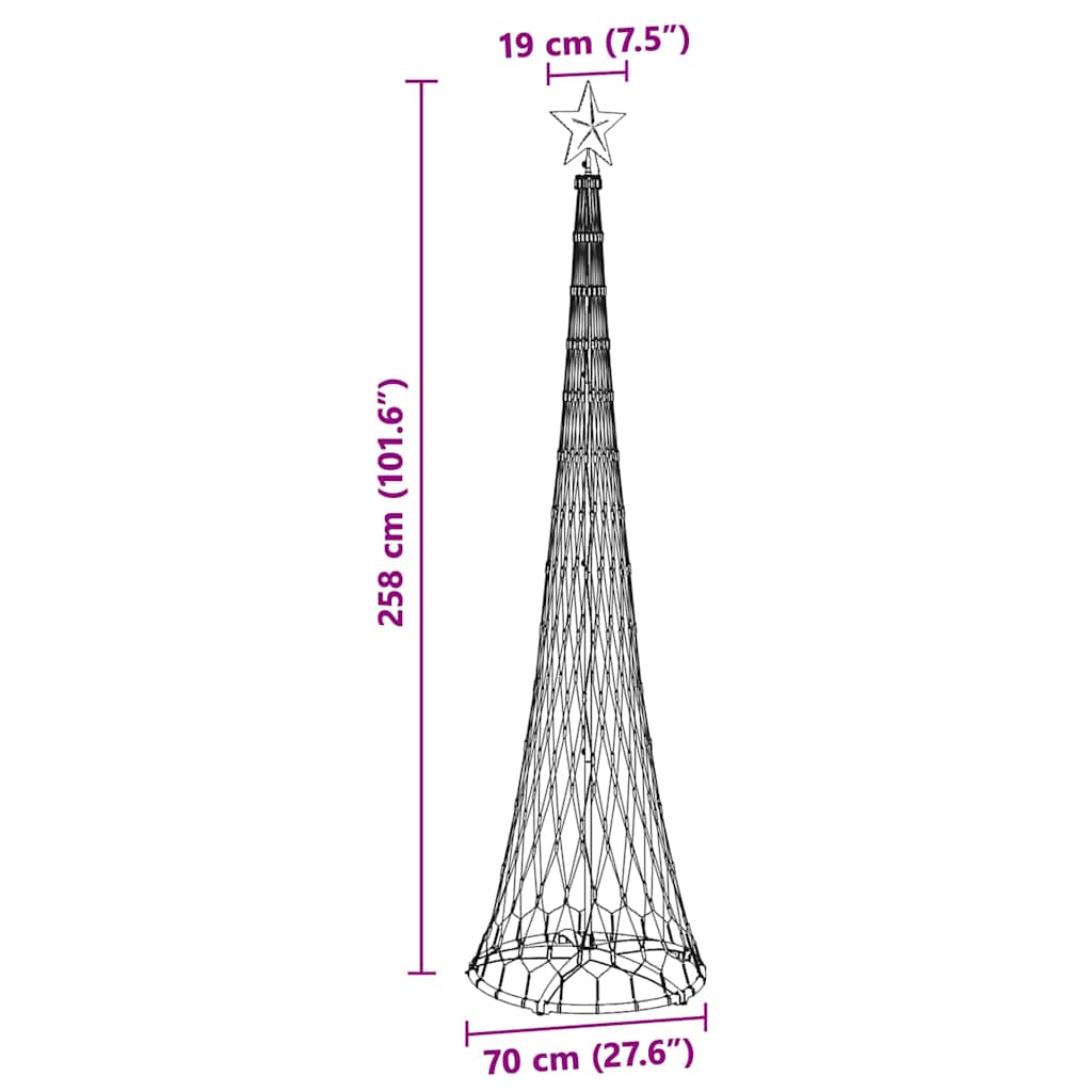 vidaXL LED Χριστουγεννιάτικο Δέντρο Μπλε 138.5 x 138.5 x 399 εκ