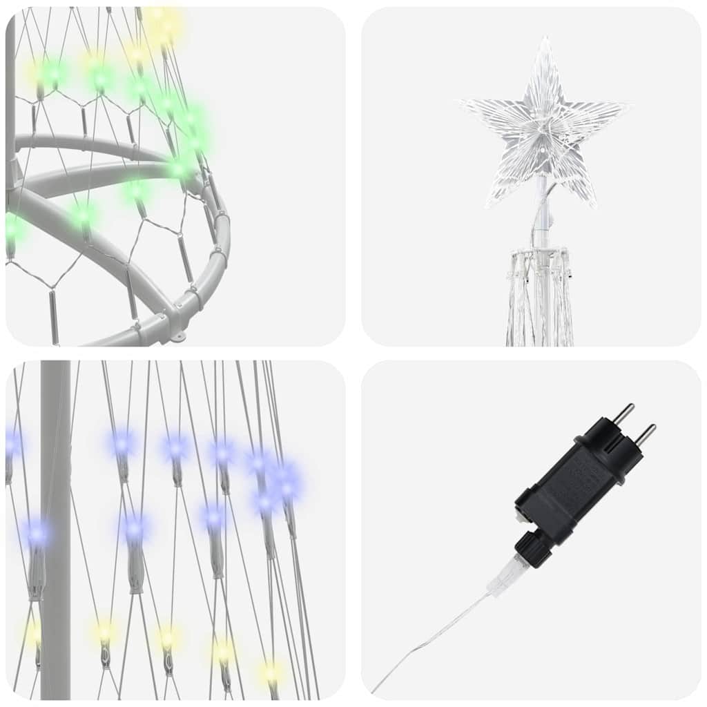 vidaXL LED Χριστουγεννιάτικο Δέντρο Πολύχρωμο 138.5 x 138.5 x 399 εκ