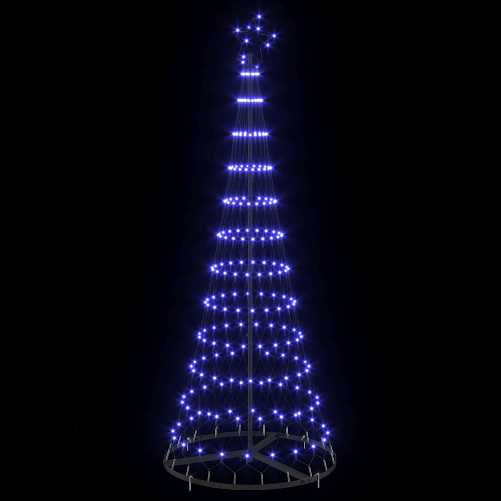 vidaXL LED Χριστουγεννιάτικο Δέντρο Μπλε 184,5 εκ. Μέταλλο