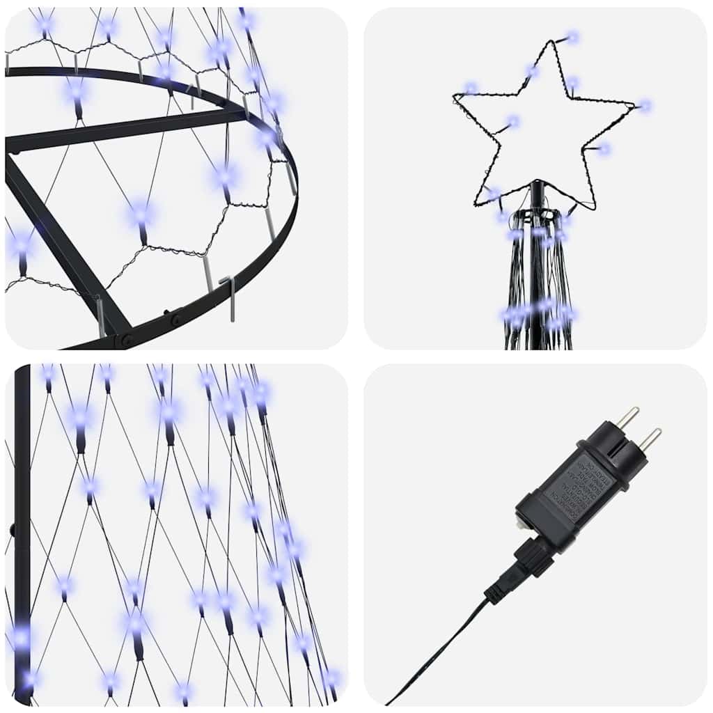 vidaXL LED Χριστουγεννιάτικο Δέντρο Μπλε 138.5 x 138.5 x 399 εκ