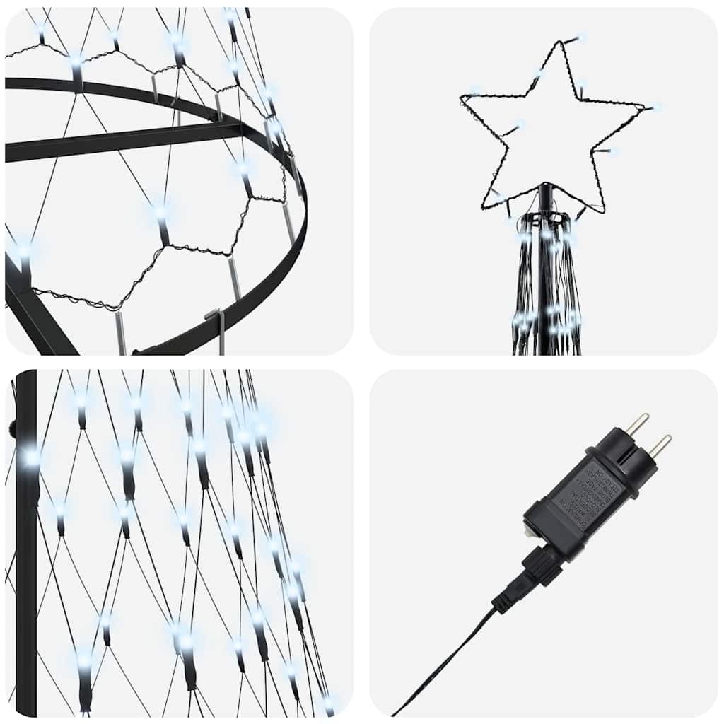 vidaXL LED Χριστουγεννιάτικο Δέντρο Ψυχρό λευκό 138.5 x 138.5 x 399 εκ