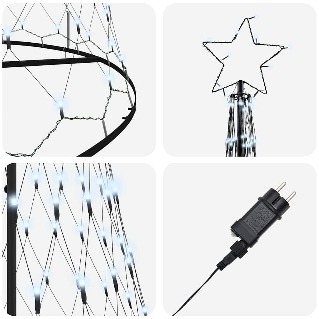 vidaXL LED Χριστουγεννιάτικο Δέντρο Ψυχρό λευκό 138.5 x 138.5 x 399 εκ