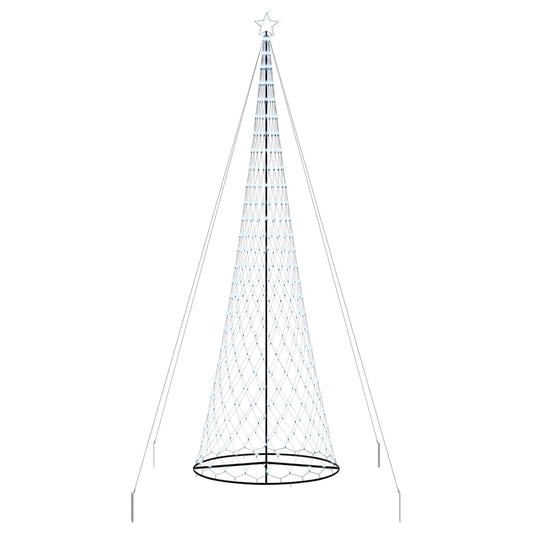 vidaXL LED Χριστουγεννιάτικο Δέντρο με βάση Ψυχρό λευκό 500 cm Μέταλλο