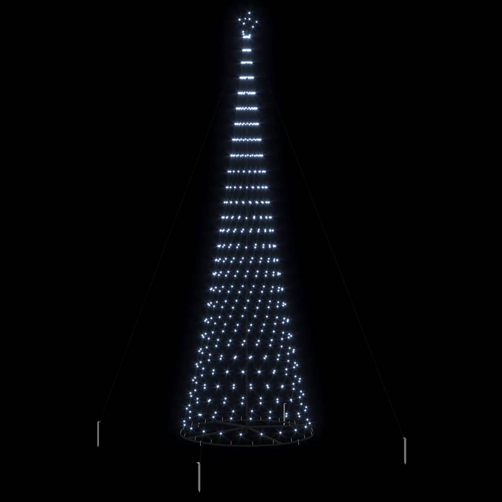vidaXL LED Χριστουγεννιάτικο Δέντρο με βάση Ψυχρό λευκό 500 cm Μέταλλο