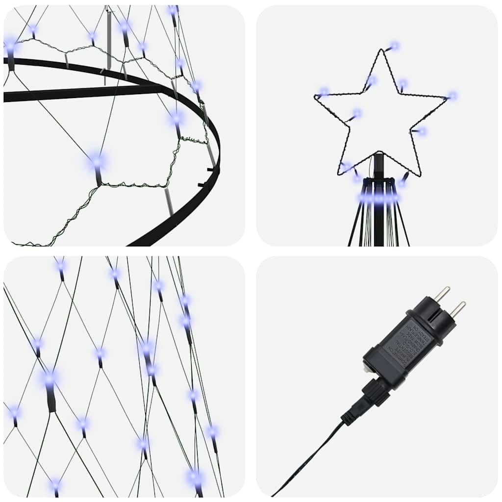 vidaXL LED Χριστουγεννιάτικο Δέντρο Μπλε 138.5 x 138.5 x 399 εκ