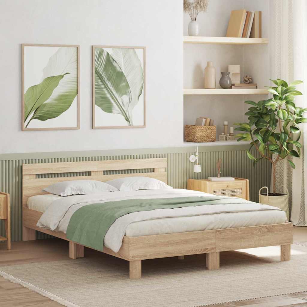 vidaXL Σκελετός Κρεβατιού Σονόμα 152 x 203 cm Επεξεργασμένο ξύλο