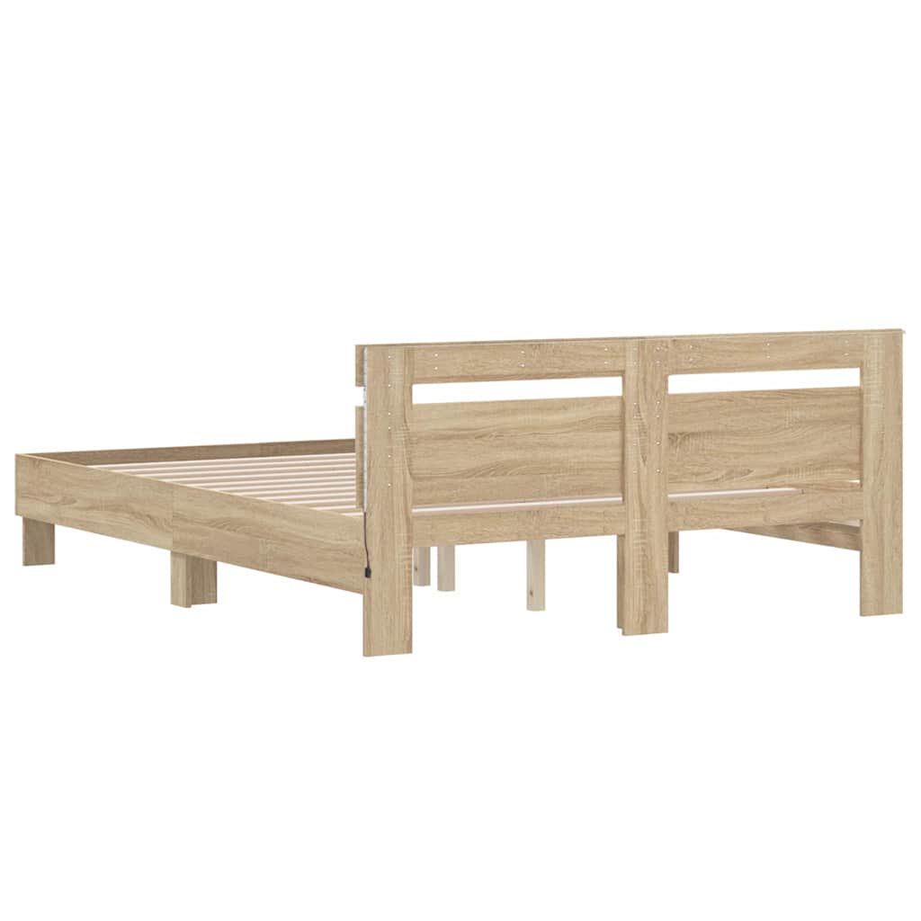 vidaXL Σκελετός Κρεβατιού Σονόμα 152 x 203 cm Επεξεργασμένο ξύλο