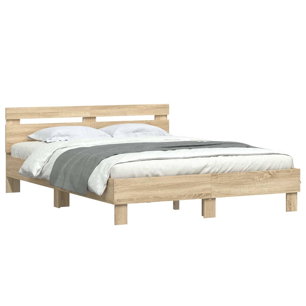 vidaXL Σκελετός Κρεβατιού Σονόμα 152 x 203 cm Επεξεργασμένο ξύλο