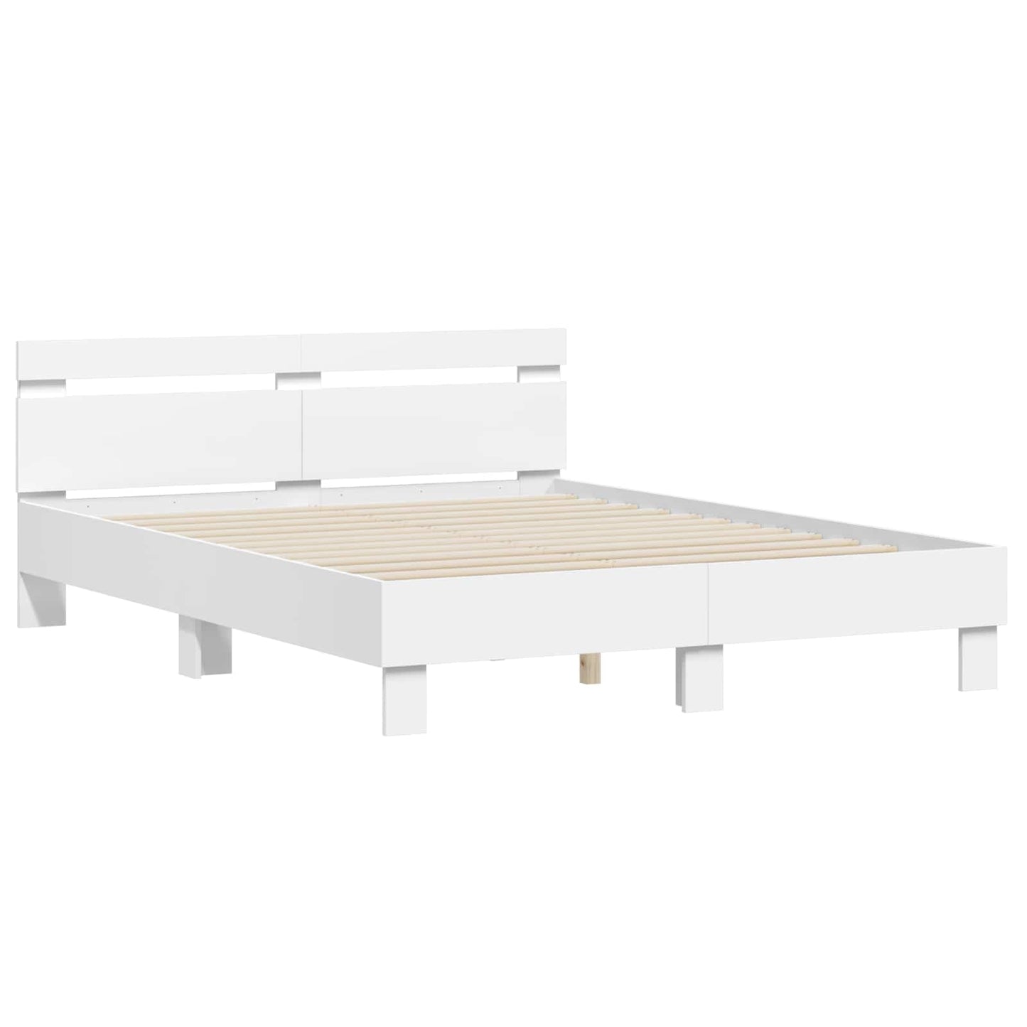 vidaXL Σκελετός Κρεβατιού Λευκό 152 x 203 cm Επεξεργασμένο Ξύλο