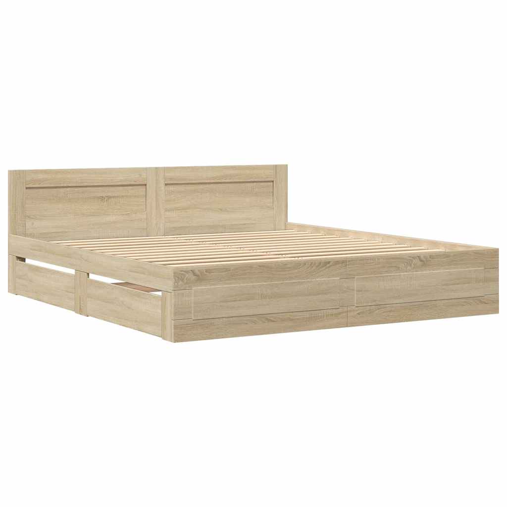 vidaXL Σκελετός Κρεβατιού Σονόμα 193 x 203 cm Επεξεργασμένο ξύλο