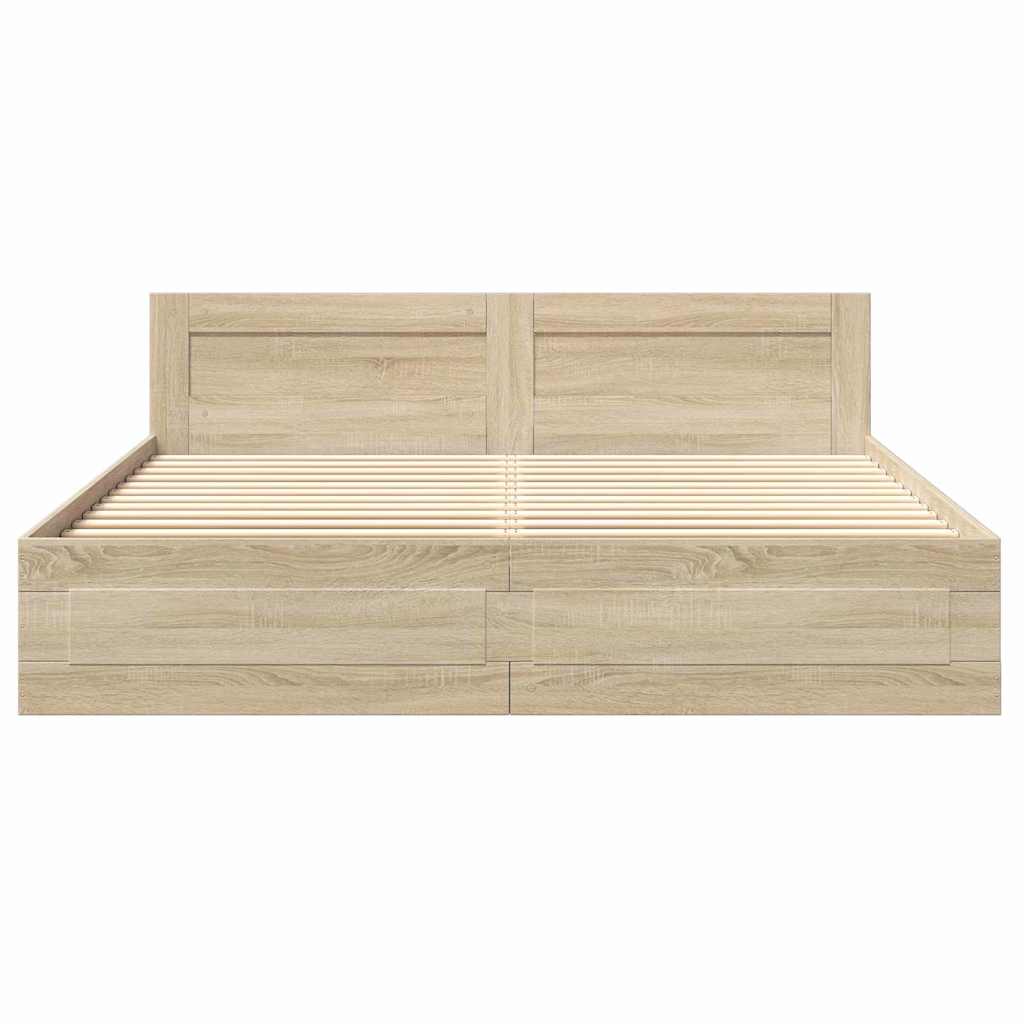 vidaXL Σκελετός Κρεβατιού Σονόμα 193 x 203 cm Επεξεργασμένο ξύλο