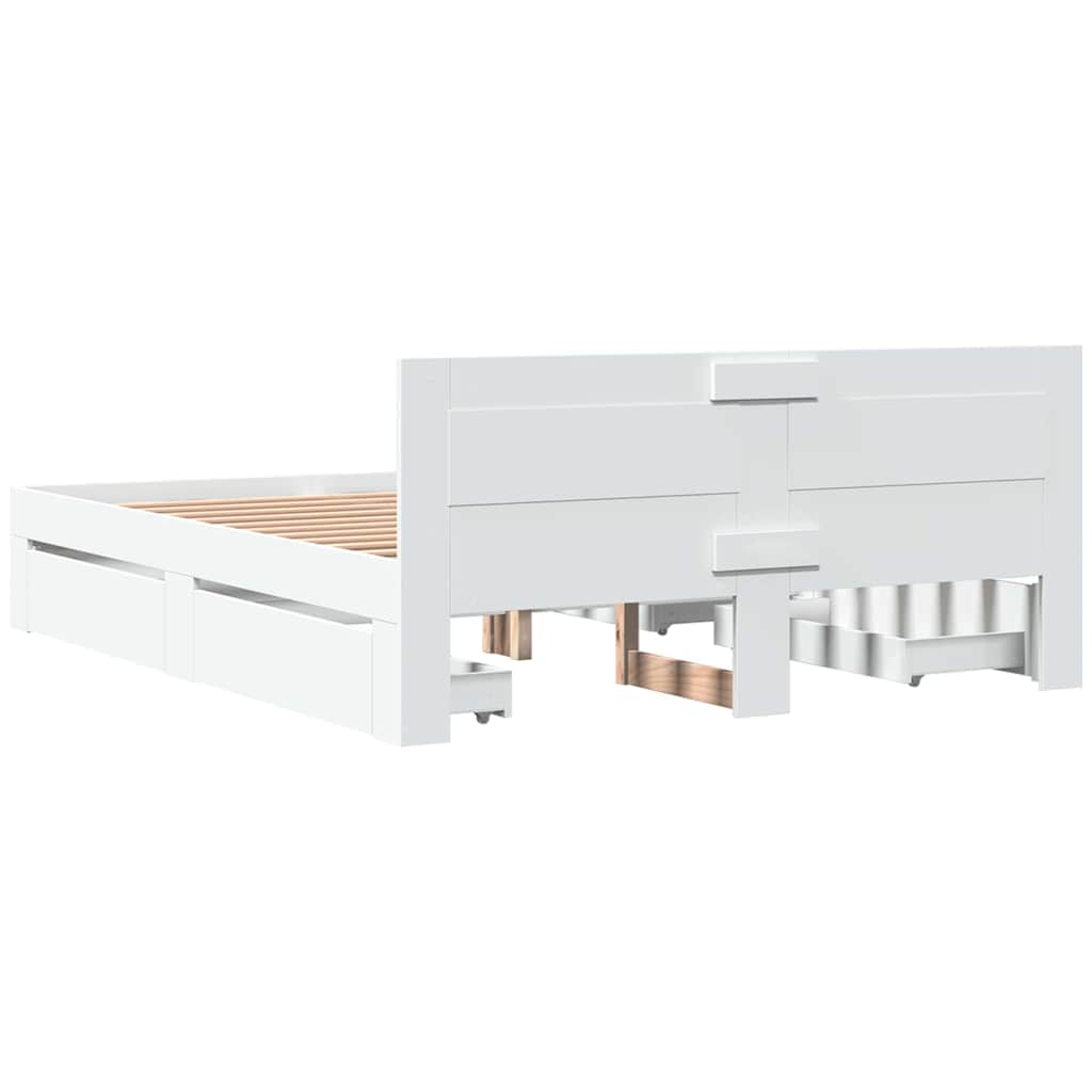 vidaXL Σκελετός Κρεβατιού Λευκός 150 x 200 cm Επεξεργασμένο ξύλο