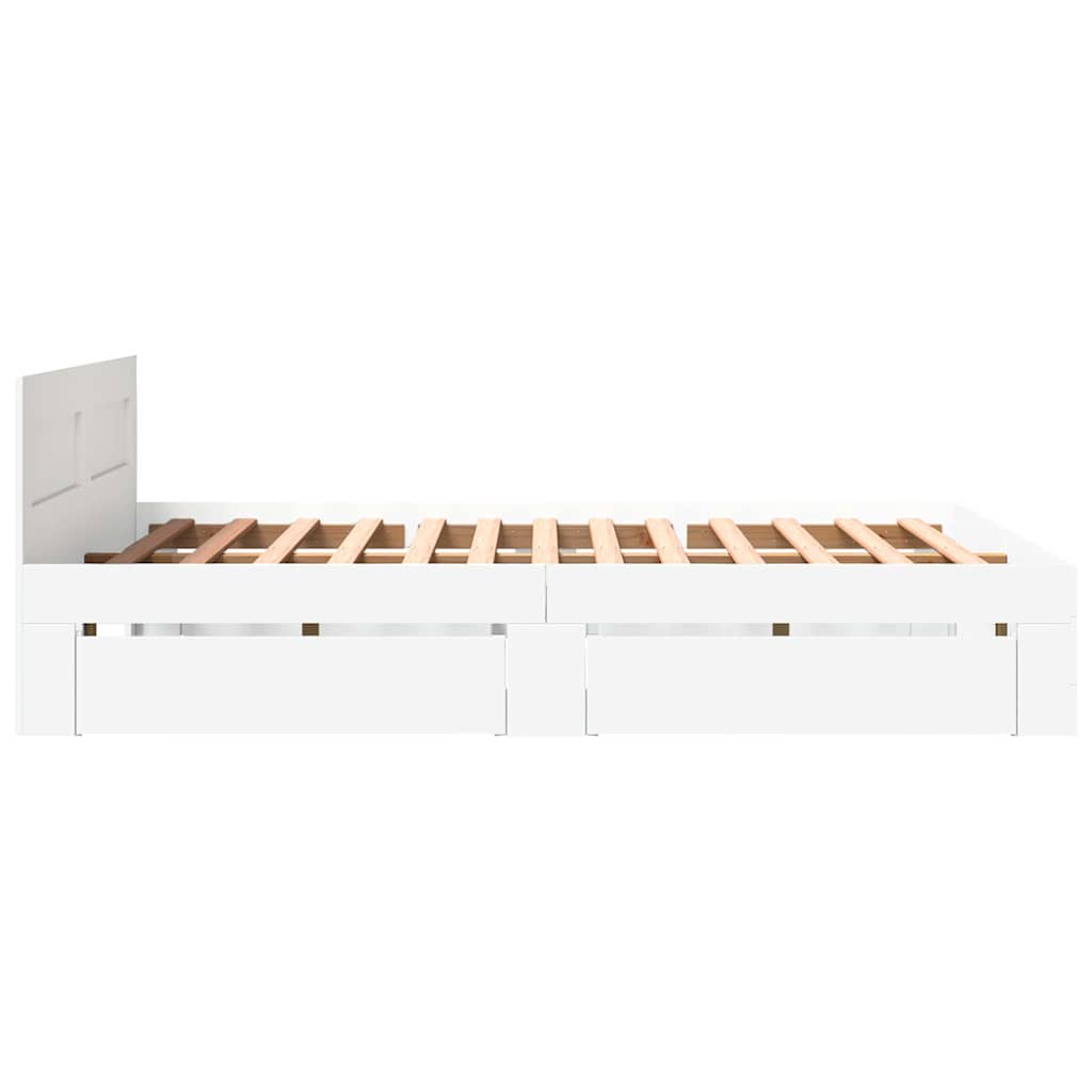 vidaXL Σκελετός Κρεβατιού Λευκός 150 x 200 cm Επεξεργασμένο ξύλο
