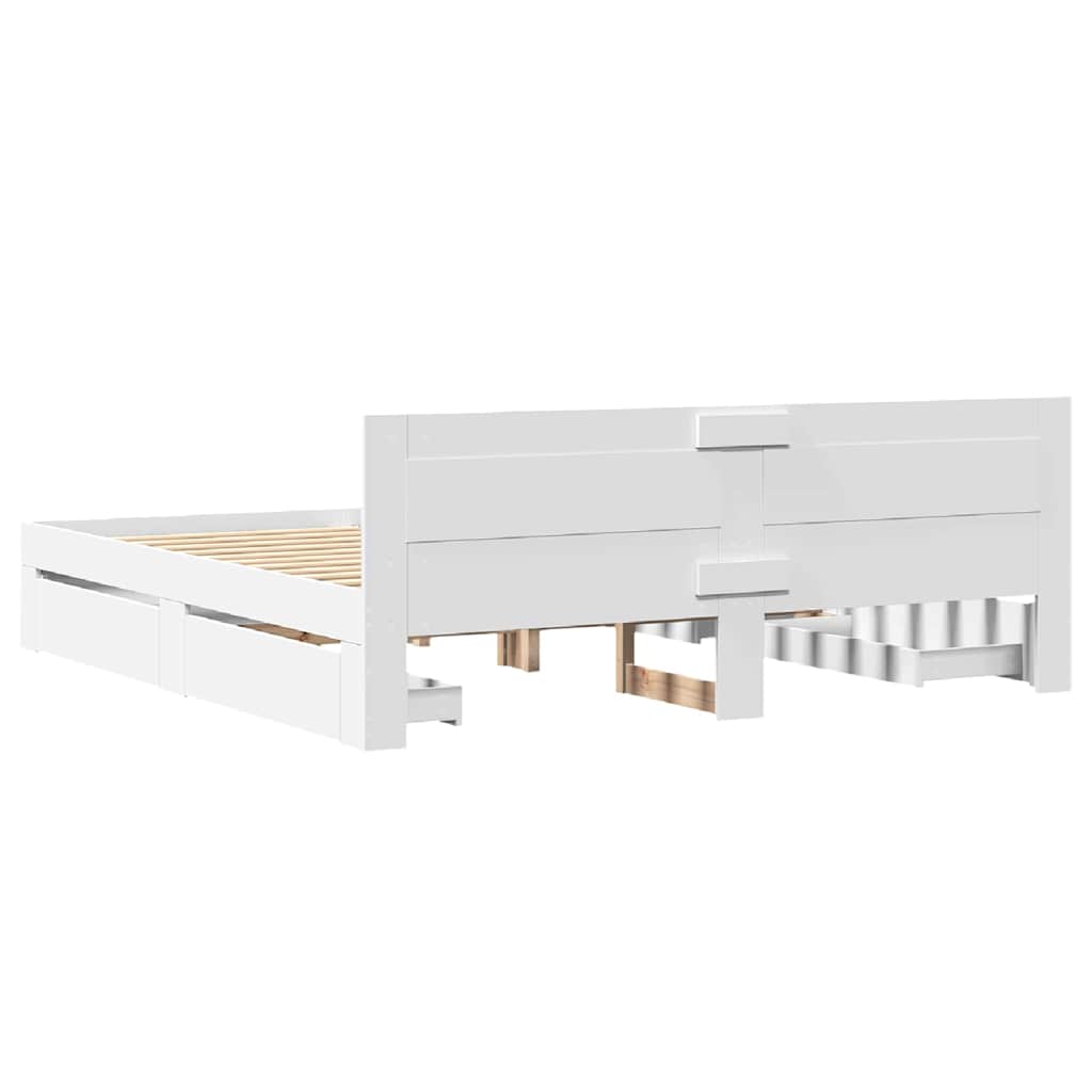 vidaXL Σκελετός Κρεβατιού Λευκός 193 x 203 cm Επεξεργασμένο ξύλο