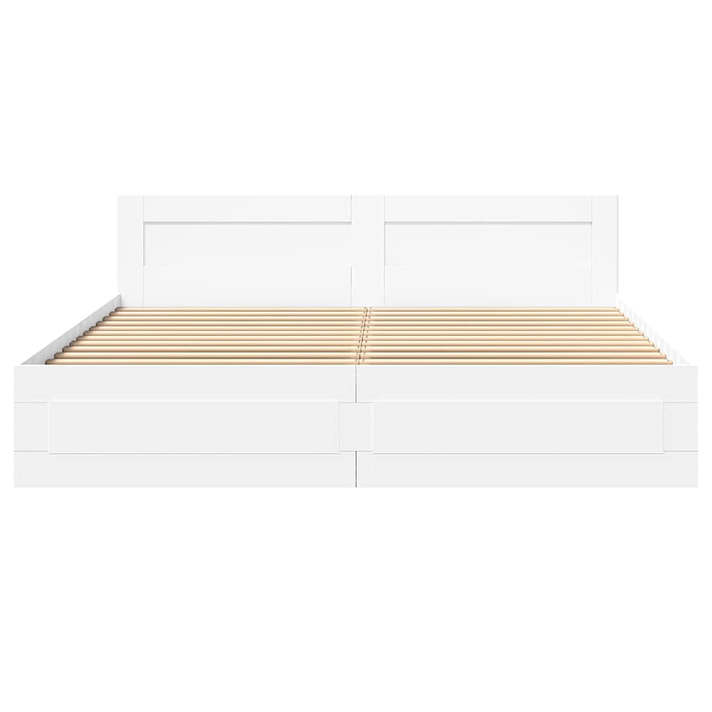 vidaXL Σκελετός Κρεβατιού Λευκός 193 x 203 cm Επεξεργασμένο ξύλο