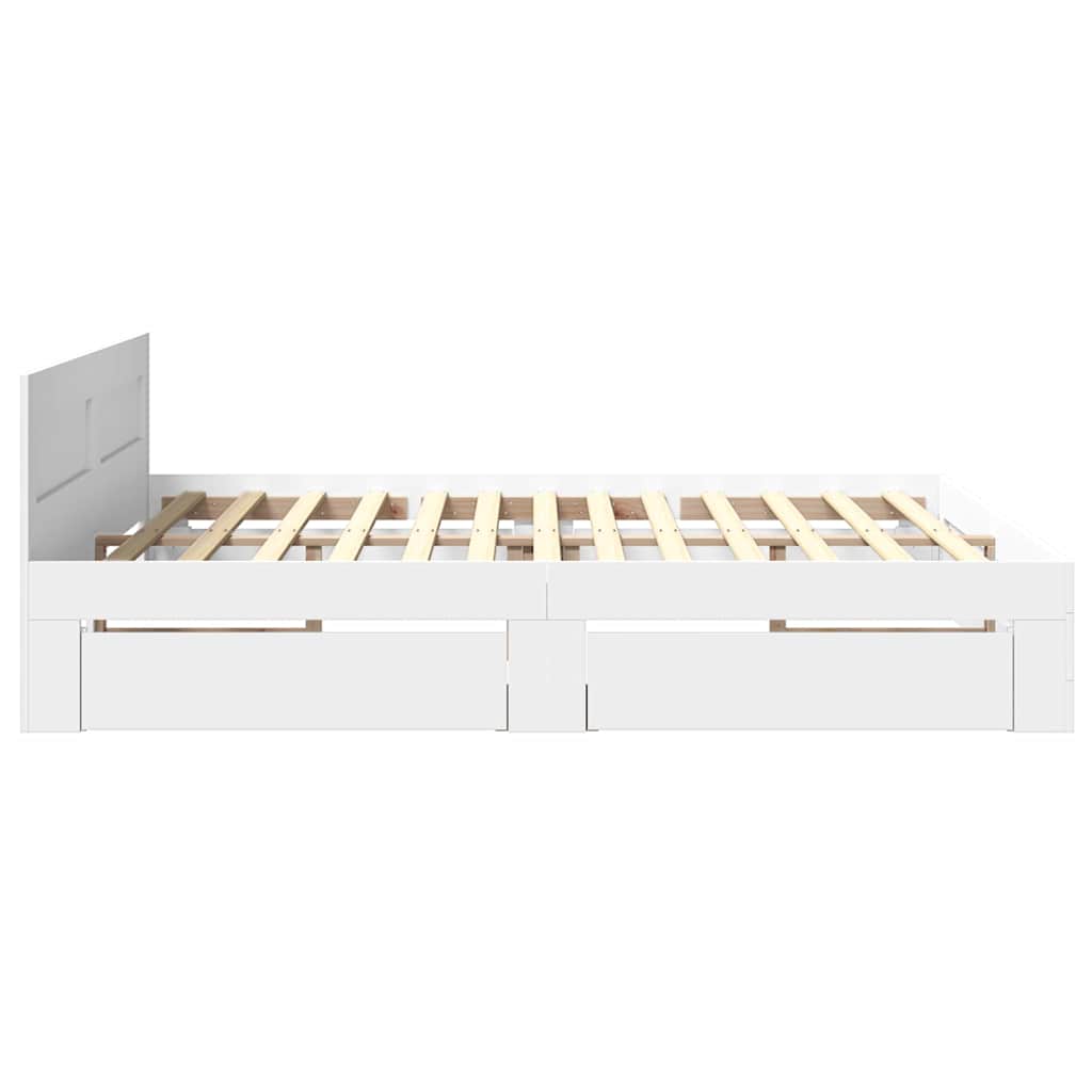 vidaXL Σκελετός Κρεβατιού Λευκός 193 x 203 cm Επεξεργασμένο ξύλο