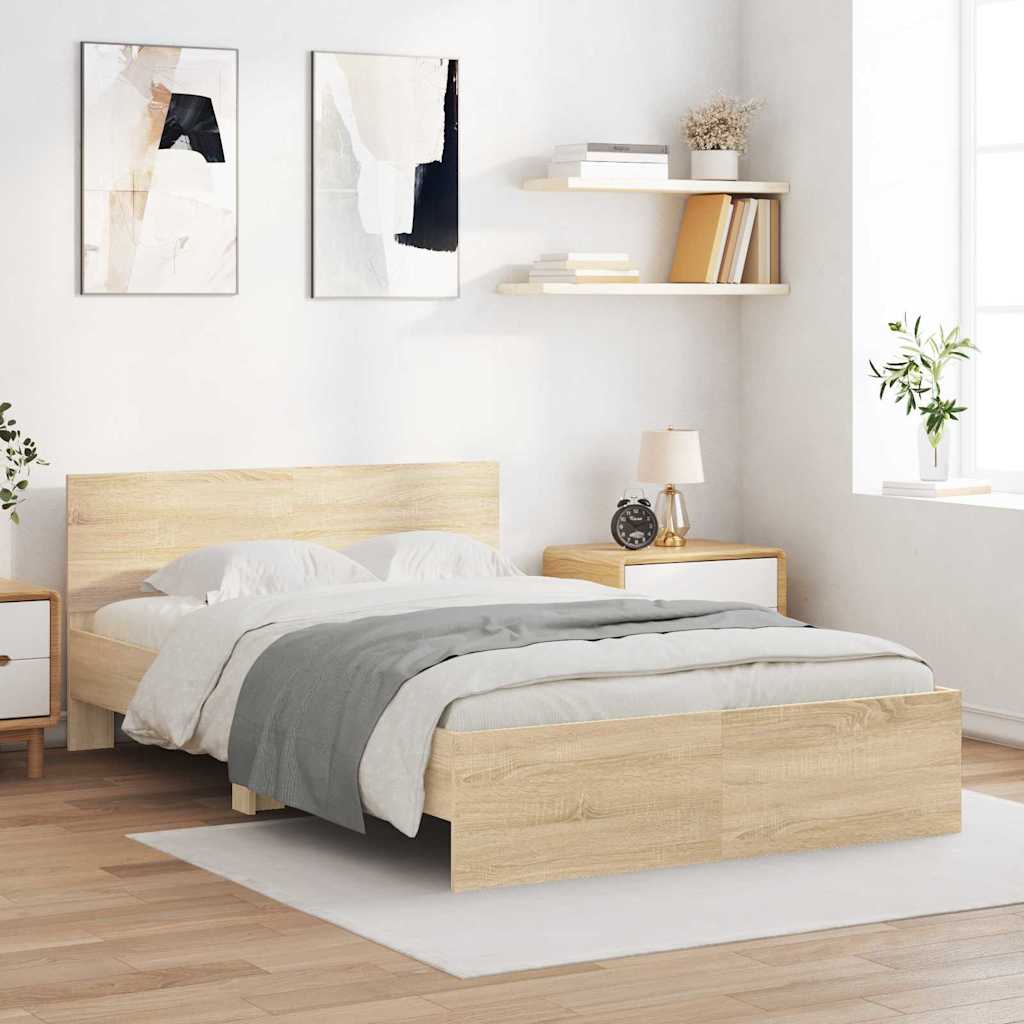 vidaXL Σκελετός Κρεβατιού Σονόμα 137 x 190 cm Επεξεργασμένο ξύλο