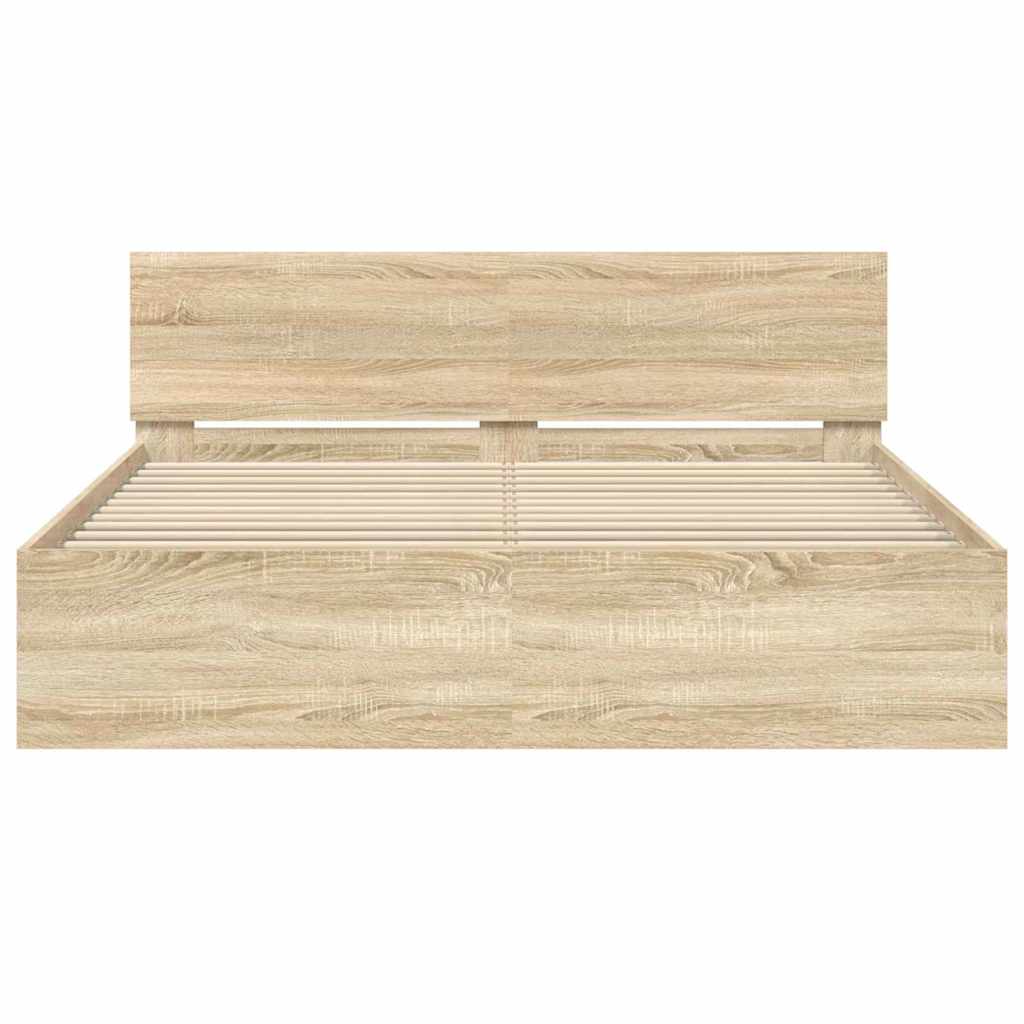 vidaXL Σκελετός Κρεβατιού Σονόμα 152 x 203 cm Επεξεργασμένο ξύλο