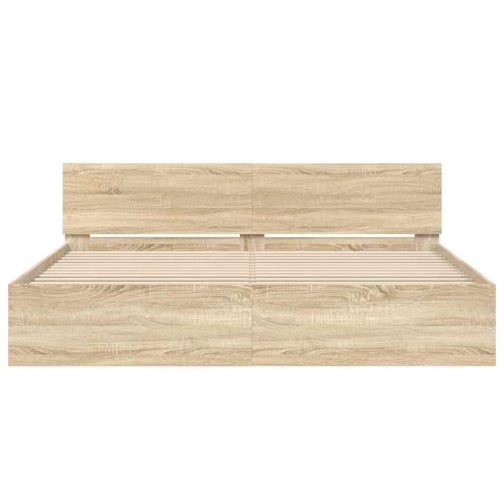 vidaXL Σκελετός Κρεβατιού Σονόμα 193 x 203 cm Επεξεργασμένο Ξύλο