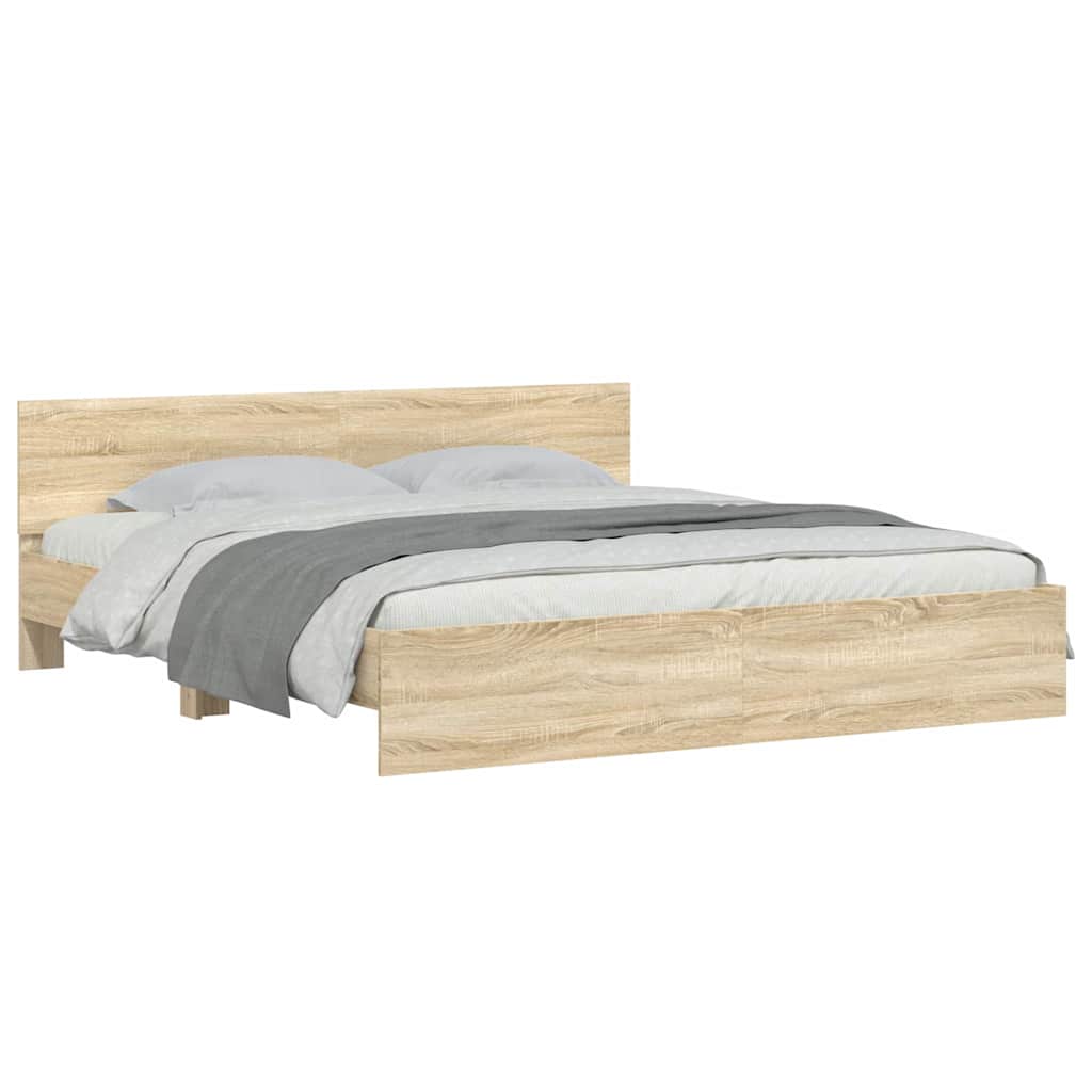 vidaXL Σκελετός Κρεβατιού Σονόμα 193 x 203 cm Επεξεργασμένο Ξύλο