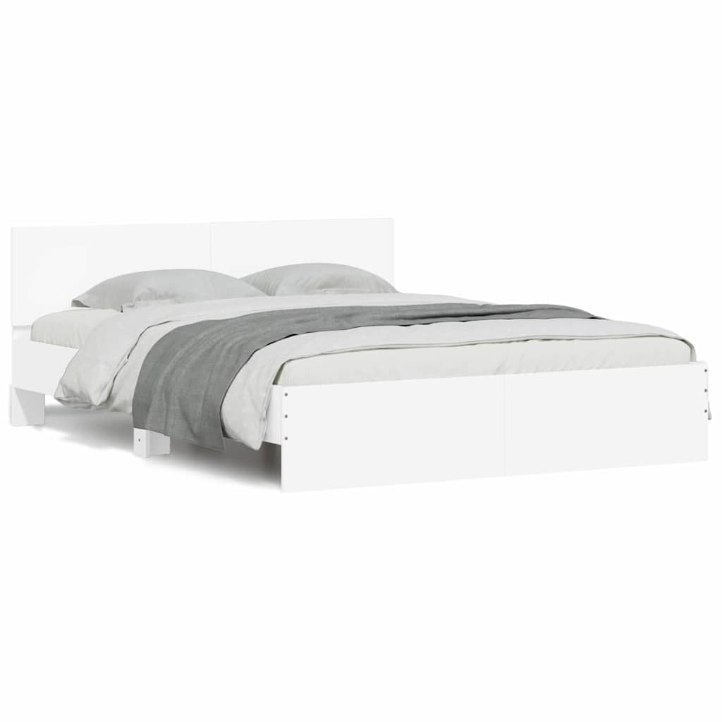 vidaXL Σκελετός Κρεβατιού Λευκό 152 x 203 cm Επεξεργασμένο ξύλο