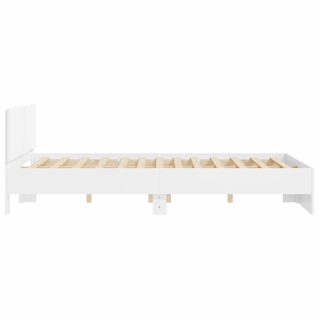 vidaXL Σκελετός Κρεβατιού Λευκό 152 x 203 cm Επεξεργασμένο ξύλο