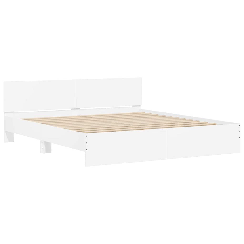 vidaXL Σκελετός Κρεβατιού Λευκό 193 x 203 cm Επεξεργασμένο ξύλο