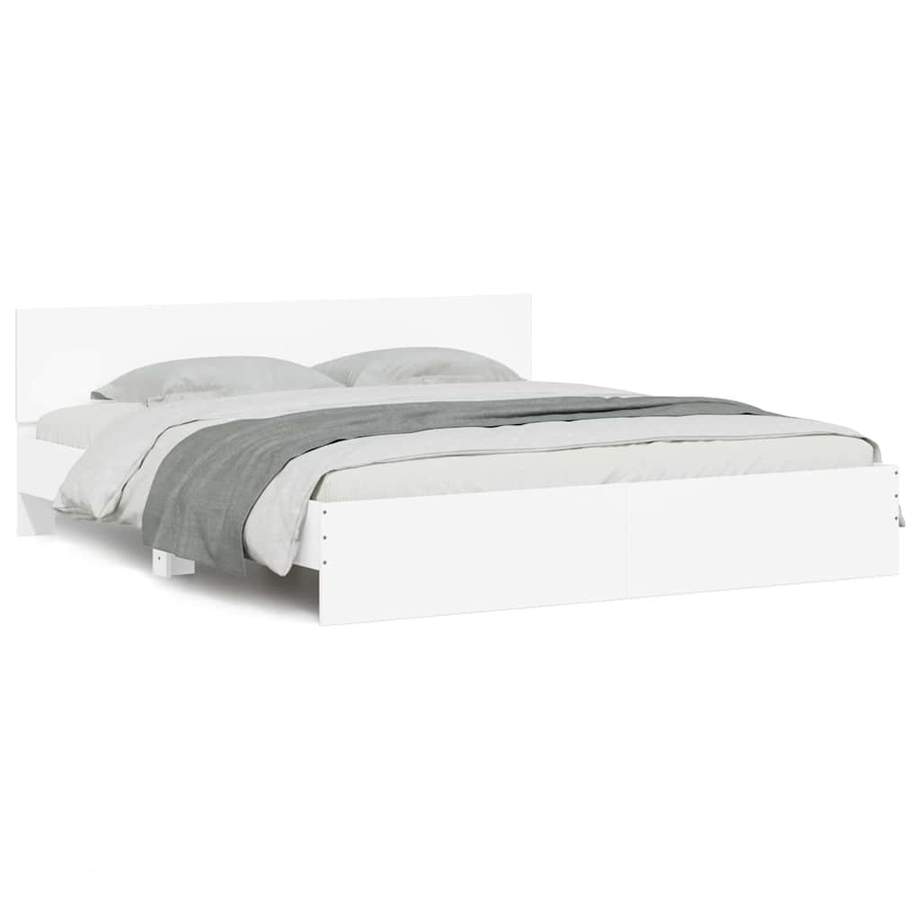 vidaXL Σκελετός Κρεβατιού Λευκό 193 x 203 cm Επεξεργασμένο ξύλο