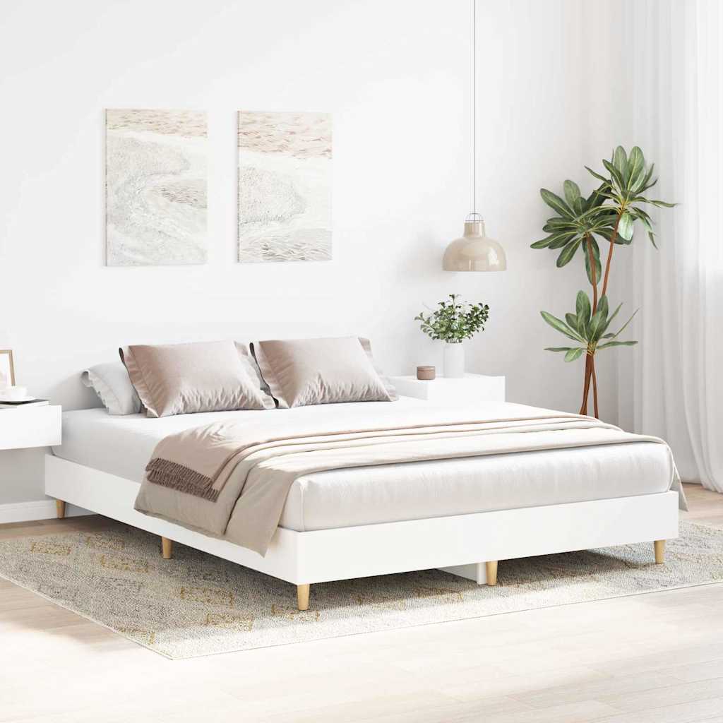 vidaXL Σκελετός Κρεβατιού 2 pcs Λευκό 152 x 203 cm Επεξεργασμένο ξύλο