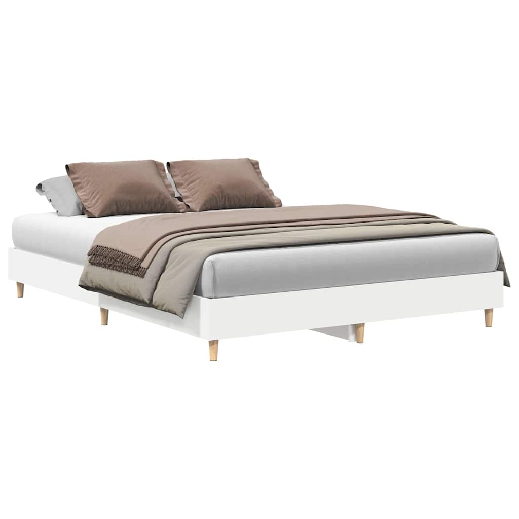 vidaXL Σκελετός Κρεβατιού 2 pcs Λευκό 152 x 203 cm Επεξεργασμένο ξύλο
